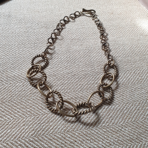 Twists and Curves Brass/Gold Necklace - Picture 7 of 10